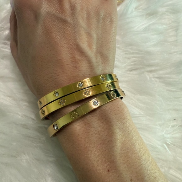 Rachel Zoe Jewelry - NWT Gold Bangle Bracelet with Crystal Accents